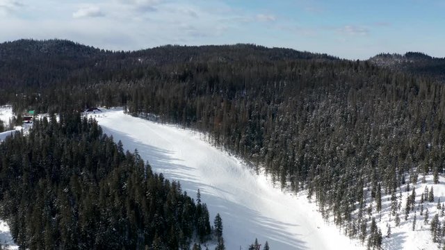 The surroundings of the mountain lake Amut. 2019 year. Shooting from the drone.