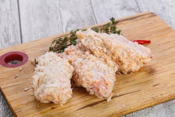 Raw chicken cutlet