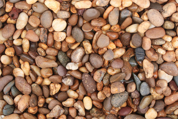 background and texture of wet gravel stone pattern..