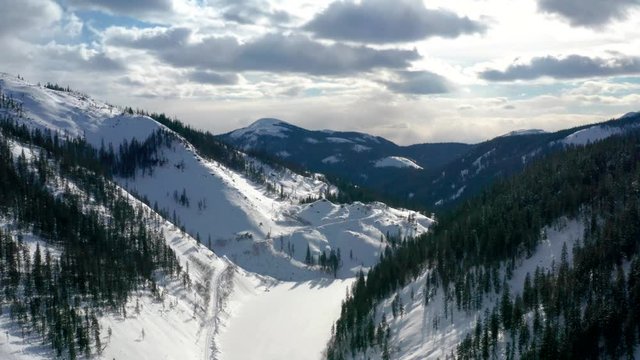 The surroundings of the mountain lake Amut. 2019 year. Shooting from the drone.
