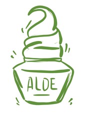 Aloe vera hand drawn icon. Healing and cosmetics herb. succulent line illustration on background. botanical. medicinal plant leaves cuttings. 