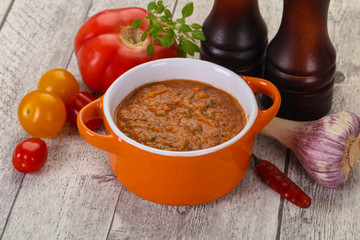Famous Spanish gazpacho tomato soup