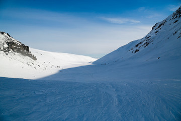 mountain slopes in winter
