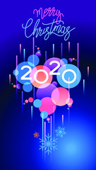 Color design with numeral 2020 and circles. Web Banner. Page template.