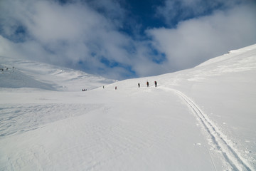 winter mountain landscape with snow