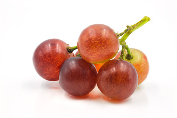 Fresh ripe red grapes isolated on  white background...
