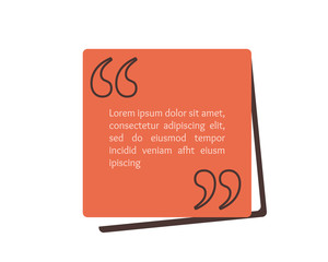 Quote text box, rectangle bubble for comment, mark design. Quotation banner template in flat modern style. Vector illustration background