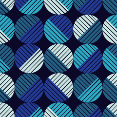 Polka dots seamless pattern. Mosaic of ethnic figures. Patterned texture. Geometric background. Can be used for wallpaper, textile, invitation card, wrapping, web page background.