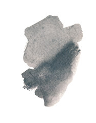 Monochrome hand drawn watercolor painting. Modern gray blending raster illustration. Blending ink background.