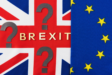 British and European union flags with question mark