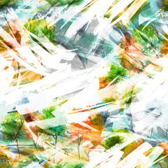 Watercolor seamless pattern, background with vintage pattern. Abstract watercolor seamless pattern.  bush, tree, beautiful landscape, colorful background.  Stylish fashion illustration.Paint splash