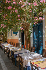 Strassenrestaurant in Rethymno, Kreta, Griechenland