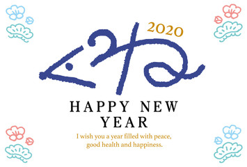 New Year's card 2020 design mouse year  