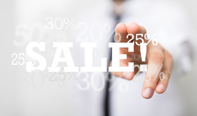 sale digital percent in hand