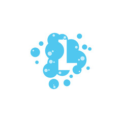 Bubble with initial letter l graphic design template