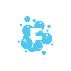 Bubble with initial letter f graphic design template