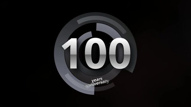 100 Years Anniversary Digital Tech Circle Silver Background
