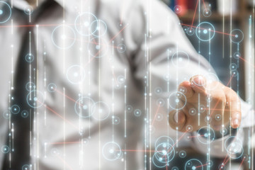 pressing document icon over computer binary code