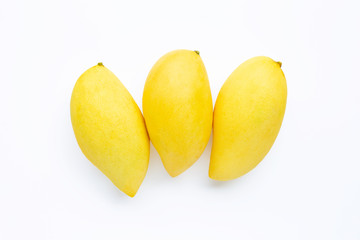 Top view of Mango, Tropical fruit  juicy and sweet.