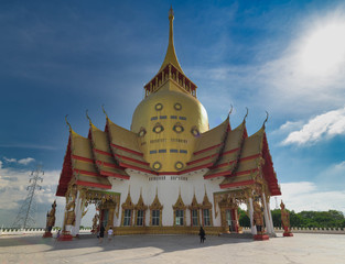 Golden Pagoda at Wat Pong Agas, Chachoengsao, Thailand