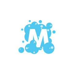 Bubble with initial letter m graphic design template