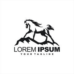 Fototapeta na wymiar awesome standing horse logo design