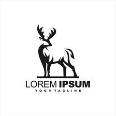 awesome standing deer logo design