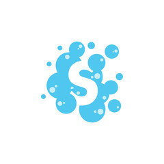 Fototapeta premium Bubble with initial letter s graphic design template
