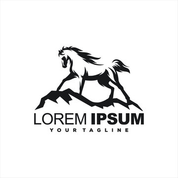 awesome standing horse logo design