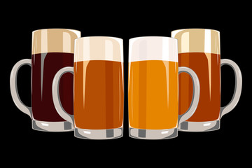 mug of beer with foam isolated on white