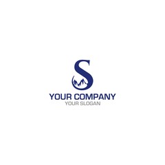 S Mountain Logo Design Vector