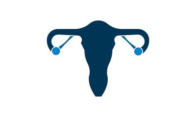 Uterus vector icon. Beautiful illustration in flat style isolated on a white background. Medical and women healthcare image useful for making logo, symbol or pictogram design.
