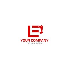 LE Excavation Logo Design Vector