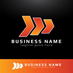 Modern Abstract Triple Arrow Logo Template