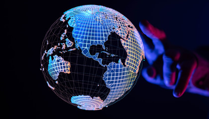 Global network concept. 3D rendering