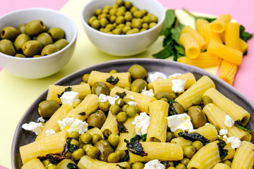 Rigatoni Pasta Salad With Feta Cheese