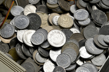 Turkish coin in the background