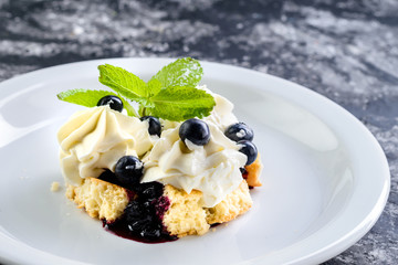 Close up of lemon pie bite ready to serve.