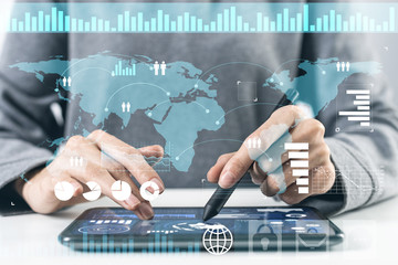 Fototapeta premium Modern computing in business analytics
