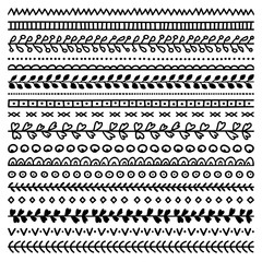 Set of hand drawn border for bullet journal, notebook, diary and planner isolated on white background. Doodle design vector elements isolated on white background.