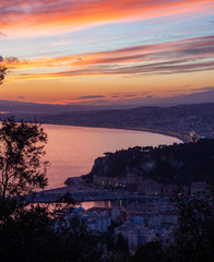 Obraz premium Port of Nice at sunset