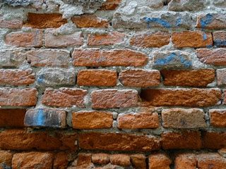 Ruined ancient Zagreb bricks and facades and backgrounds in the old part of the city, Croatia, Europe