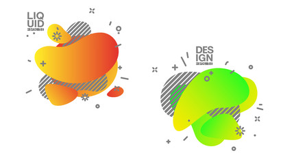 geometric colorful abstract shapes set badges background for banner web, app, poster. Trendy minimal modern design isolated white background. Abstract geometric shapes, lines patterns composition set.