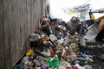 Close up of huge pile of municipal waste