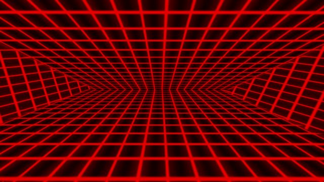 Retro-futuristic 80s synthwave grid background. Seamless loop futuristic background.