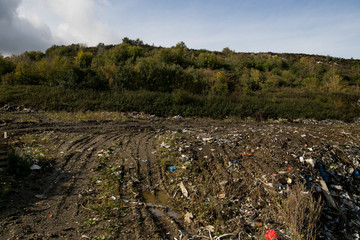 Garbage dump in the mountains