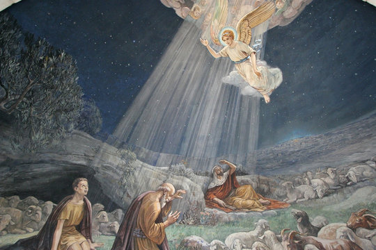 Angel of the Lord visited the shepherds and informed them of Jesus' birth, Church at the Shepherds' Fields,  Bethlehem