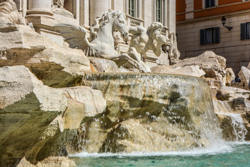 Rome, Italy. One of the most famous landmarks - Trevi Fountain (Fontana di Trevi).