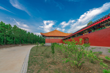 Fototapeta na wymiar Architectural scenery of Confucius Cultural City in Zhanjiang, Guangdong Province