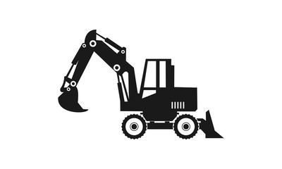 Excavator illustration vector icon